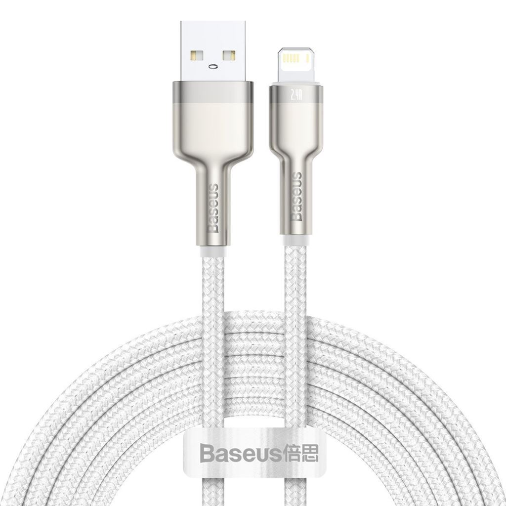 Baseus Cafule USB Lightning töltőkábel, 2,4A, 2m, fehér (CALJK-B02) (CALJK-B02)