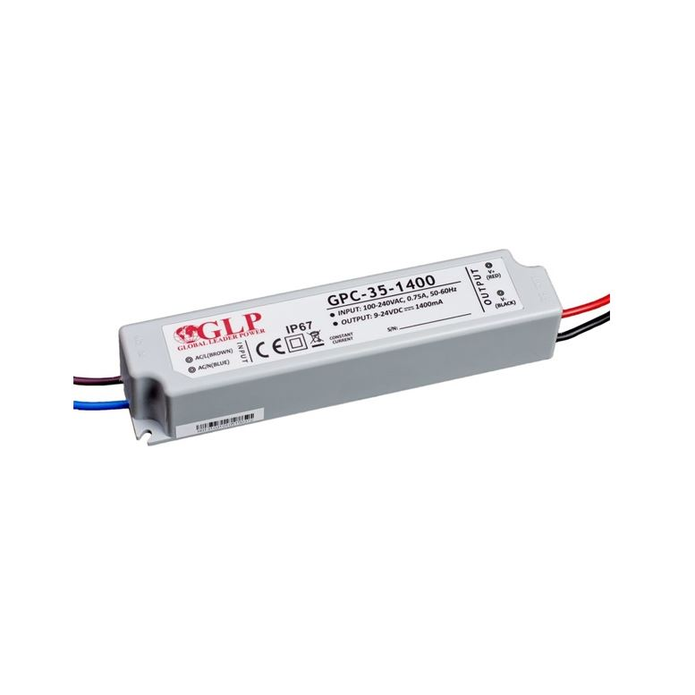 GLP GPCP-35-1400 33.6W 12+24V/1400mA IP67 LED tápegység (GPCP-35-1400)