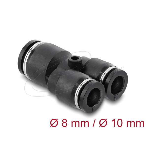 Pneumatik Steckverbinder 2 x 8 mm zu 1 x 10 mm mit Befestigungsloch Y-Form