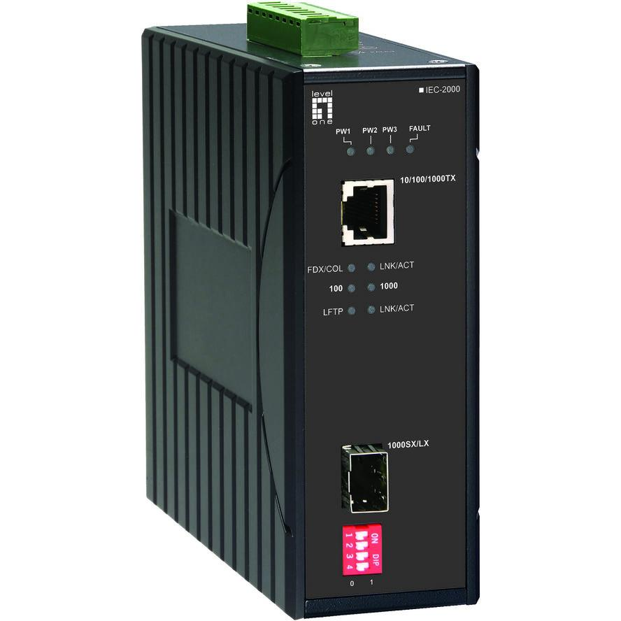 LevelOne IEC-2000 hálózati média konverter 1000 Mbit/s Fekete (IEC-2000)