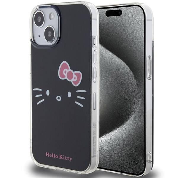 Hello Kitty IML Kitty Face iPhone 15 telefon tok - Fekete (HKHCP15SHKHLK)