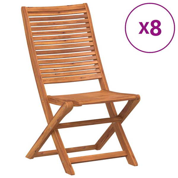 Sillas Jardín Reclinables 8 Uds Madera Maciza Acacia 51x66x95cm Vidaxl