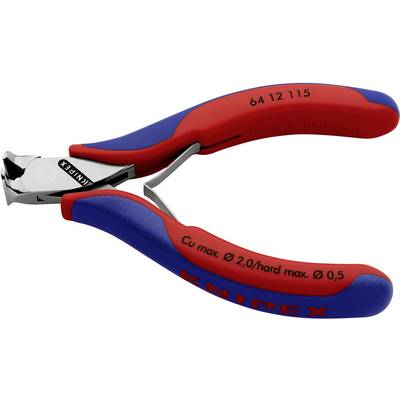Elektronikai homlokcsípőfogó, lágy/közepes/kemény huzal max.: O 2/0,8/0,5 mm, Knipex 64 12 115 (64 12 115)