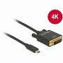 KAB USB-C > DVI 24+1 (ST-ST) 2m 4K 30Hz DeLOCK Black (85321)