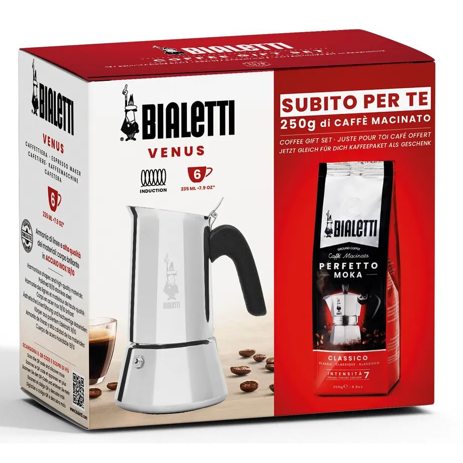 Bialetti Venus 6 adagos kotyogó + Moka Express Classico kávé 250 g (3451 / 8006363034951) (8006363034951)