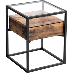 Üveges Kisasztal, éjjeliszekrény 43x43x54 cm