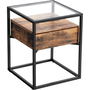 Üveges Kisasztal, éjjeliszekrény 43x43x54 cm