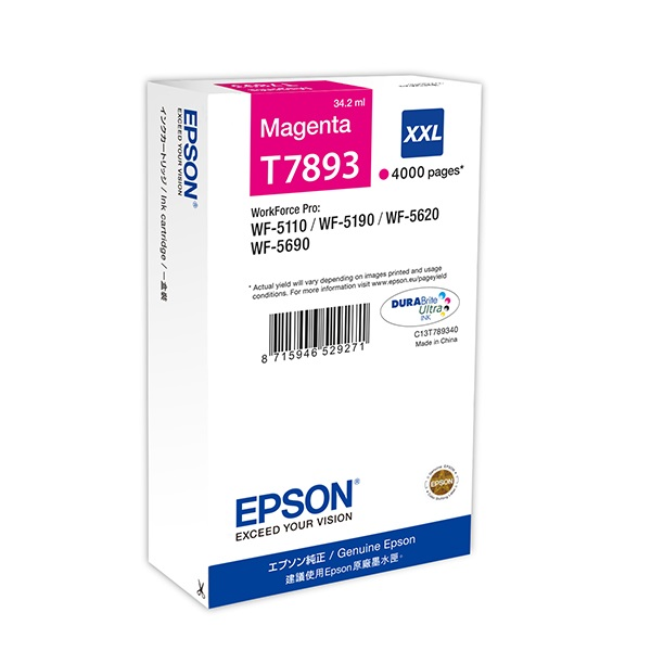 Epson T7893 blækpatron 1 stk Original Ekstra (Super) højt udbytte Magenta