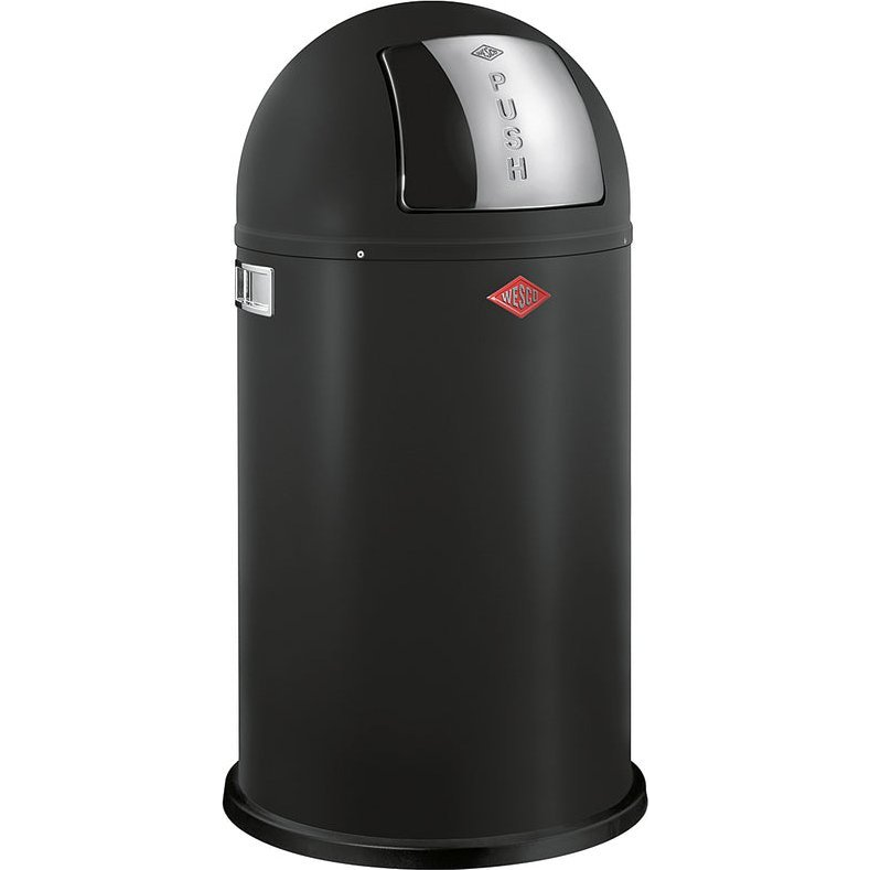 WESCO Kickmaster Soft 33 literes pedálos fém szemetes - Matt fekete (112772)