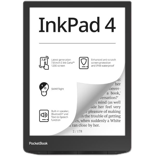 PocketBook Inkpad 4 7.8" 32GB e-book olvasó ezüst (PB743G-U-WW) (PB743G-U-WW)