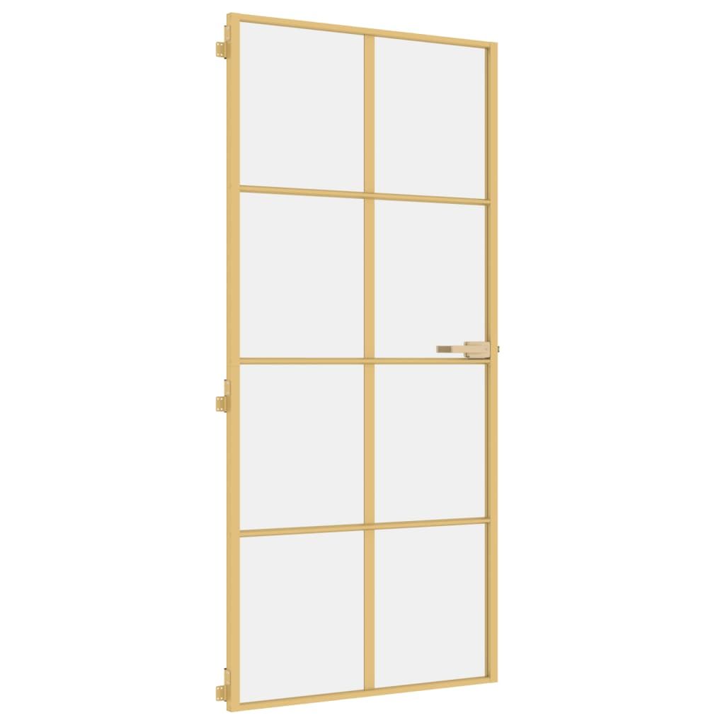 arany edzett üveg és alumínium vékony beltéri ajtó 93x201,5 cm (155142)