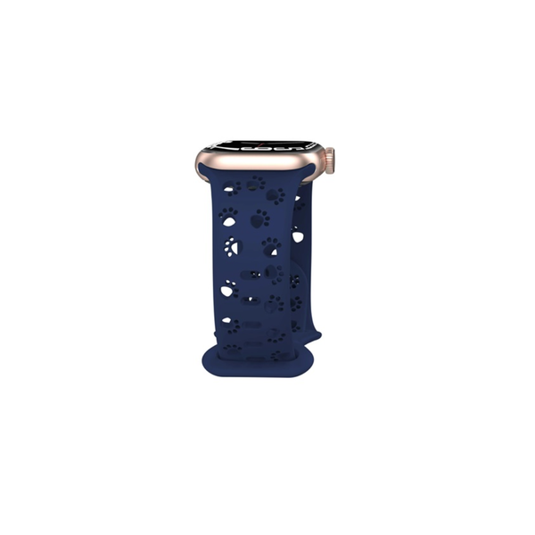 Mybandz Paw Apple Watch Szilikon Okosóra Szíj 40/41/42 mm - Sötétkék/Mintás