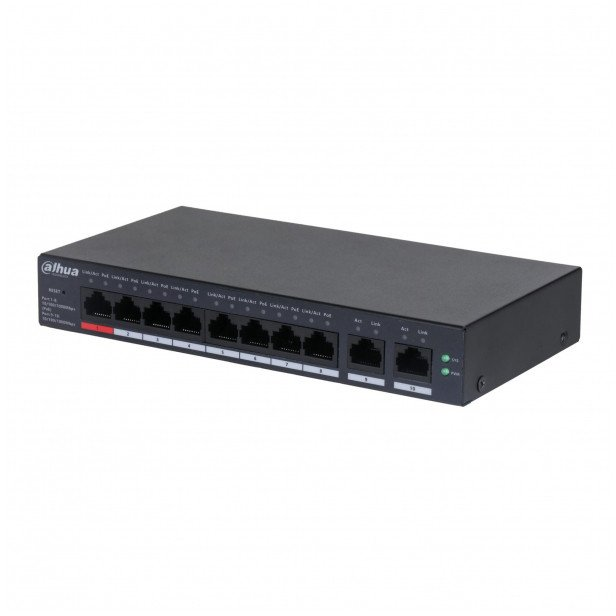 Dahua Technology CS4010-8GT-60 Riadený L2 Gigabit Ethernet (10/100/1000) Podpora napájania cez Ethernet (PoE) Stolová/nástenná montáž Čierna (CS4010-8GT-60)
