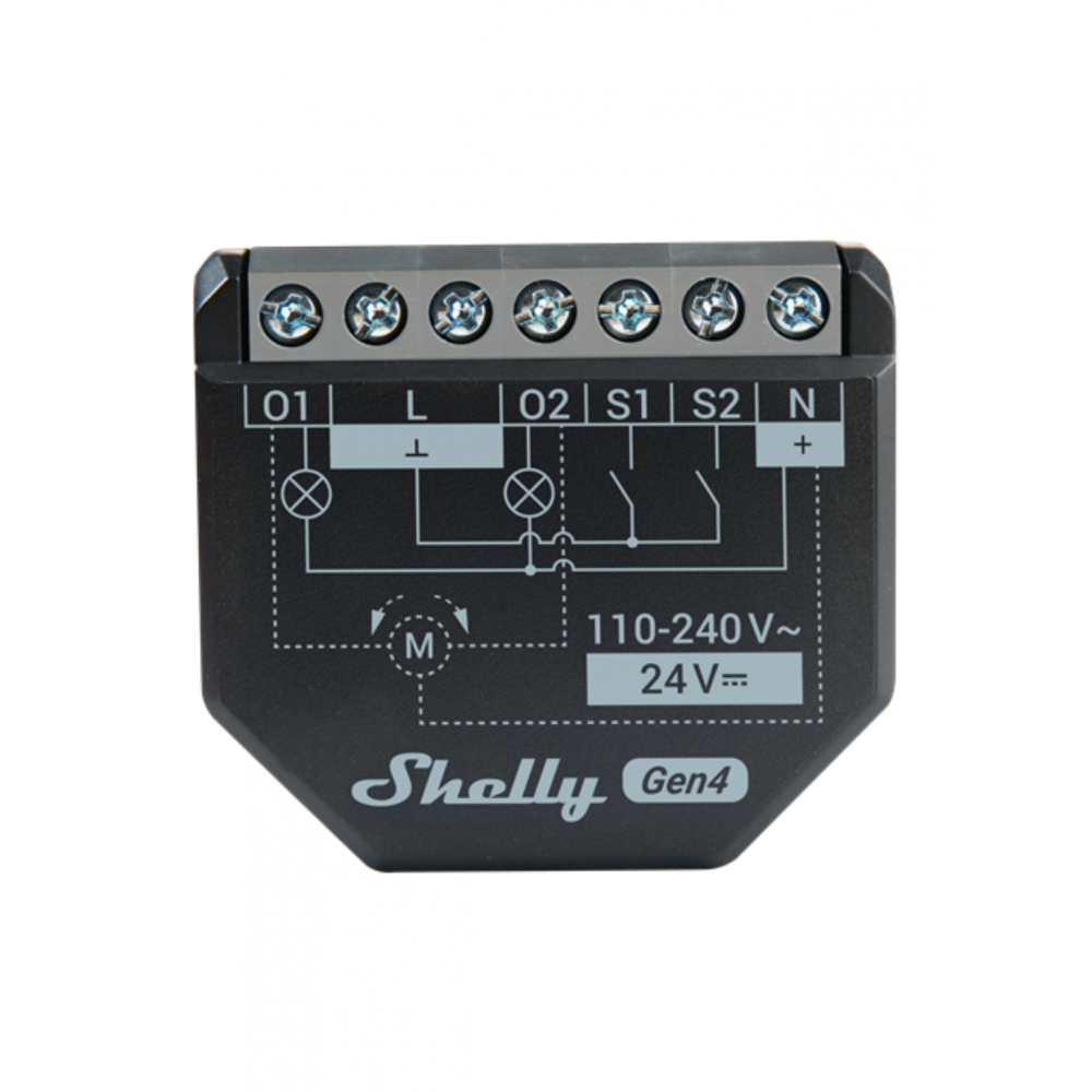 Shelly 2PM Gen4 WiFi + Bt, két áramkörös fogyasztás mérős relé (SHELLY-2PM-G4)