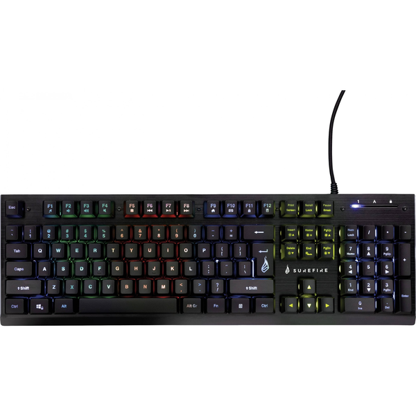 SureFire KingPin X2 toetsenbord Gamen USB AZERTY Frans Zwart, Metallic