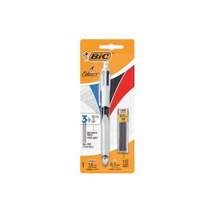 BIC 4 Colors Nyomógombos golyóstoll nyomósirónnal egyben (942103)