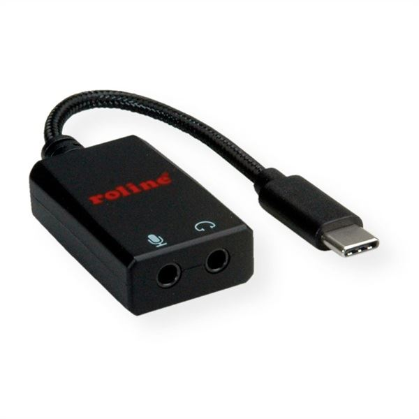 Roline USB Type-C - 2x3,5mm Jack adapter 0,13m (12.03.3209-20) (12.03.3209-20)