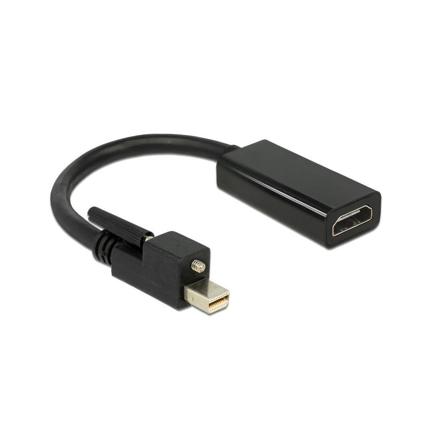 Delock Displayport mini 1.2 -> HDMI M/F adapter 0.25m 4K fekete (62640)