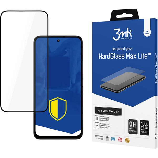 3mk HARD GLASS MAX LITE képernyővédő üveg (3D, 0.3mm, 9H) FEKETE Xiaomi Redmi 15 5G (GP-174519)