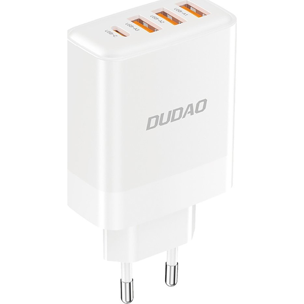 Мрежово зарядно, Dudao A5HEU, 3x USB-A, 1x USB-C, 20W, бяло