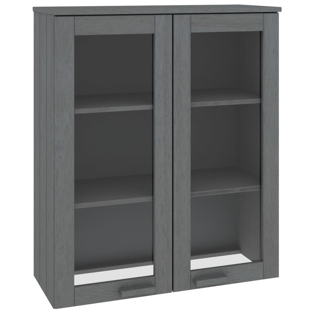 HAMAR sötétszürke tömör fenyőfa felső szekrény 85 x 35 x 100 cm (340506)
