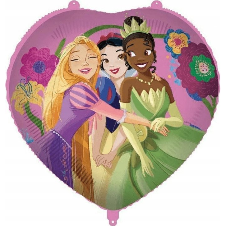 Szív Formájú Fólia Lufi - 46 cm, Disney Hercegnők: Live Your Story ( )