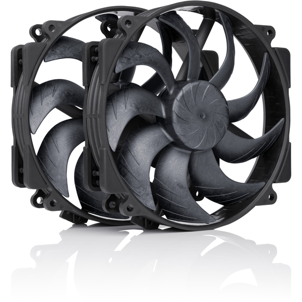 Noctua NF-A14x25r G2 PWM Sx2-PP chromax.black rendszerhűtő (2db) - 140x140x25mm (kerek), 4 tűs PWM, 0-1500rpm, 24,8dB(A)