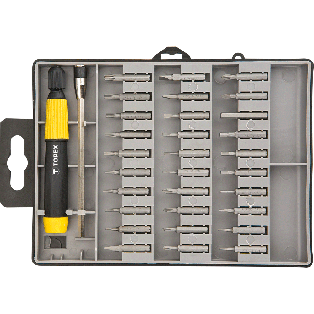 TOPEX 39D555 Csavarhúzó Bitkészlet 31db, Pici (4070)