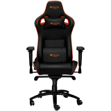 CANYON Corax GС-5 Gaming chair, PU leather, Cold molded foam, Metal Frame , Frog mechanism, 90-165 dgree, 4D armrest, Tilt Lock, Class 4 gas lift, metal 5 Stars Base, 60mm PU caster,black+Orange. (CND-SGCH5)