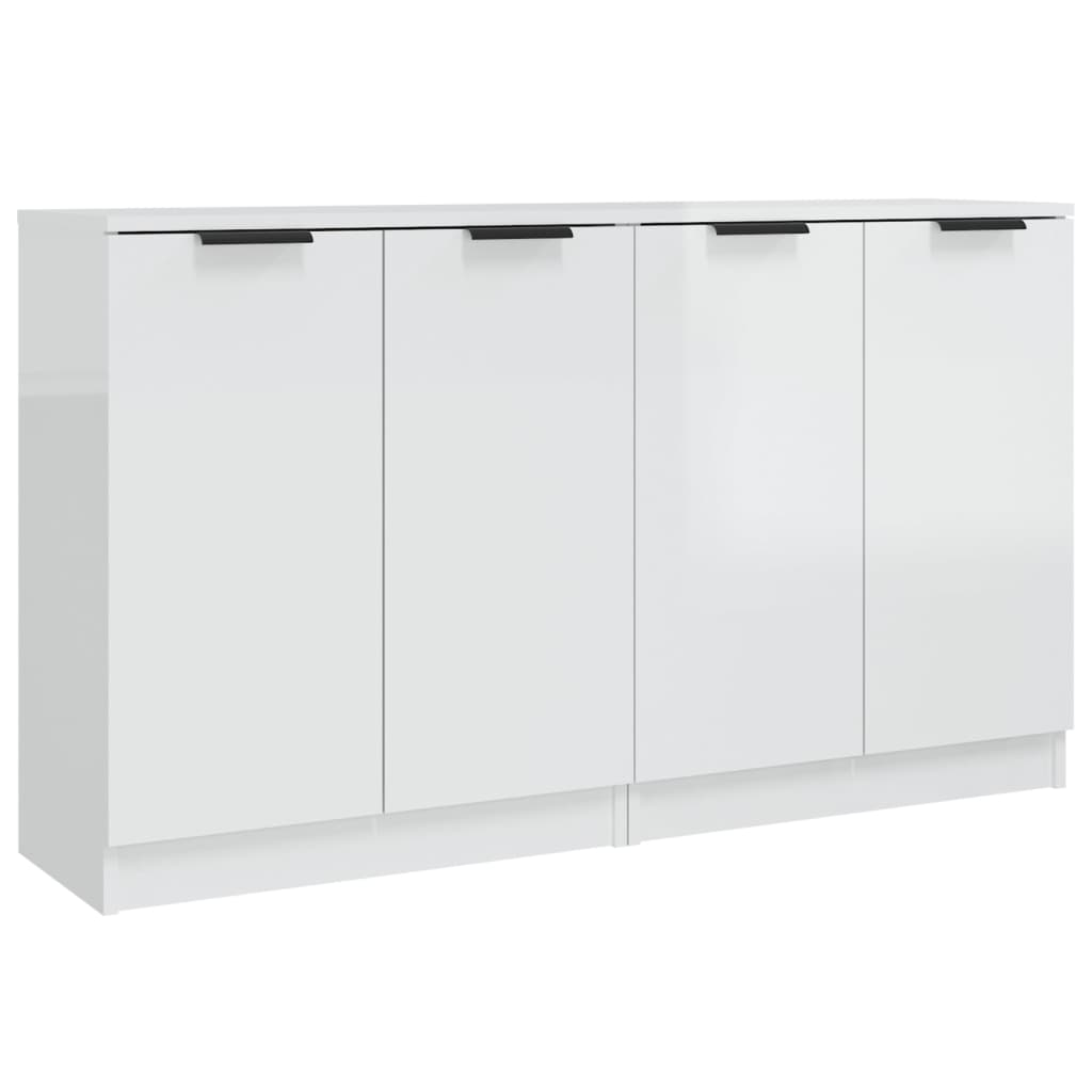 2 db magasfényű fehér szerelt fa tálalóasztal 60 x 30 x 70 cm (3115776)