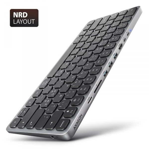 Axagon HMC-KB-NRD dockingstation Ledningsført USB 3.2 Gen 1 (3.1 Gen 1) Type-C Grå