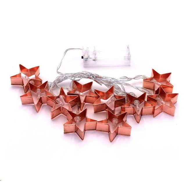 IRIS Csillag alakú fém 2m/meleg fehér/10db LED-es/3xAA elemes fénydekoráció (240-01) (240-01)