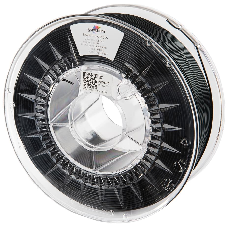 Spectrum 3D nyomtatószál, ASA 275, 1,75 mm, Deep Black, 1 kg (80302)