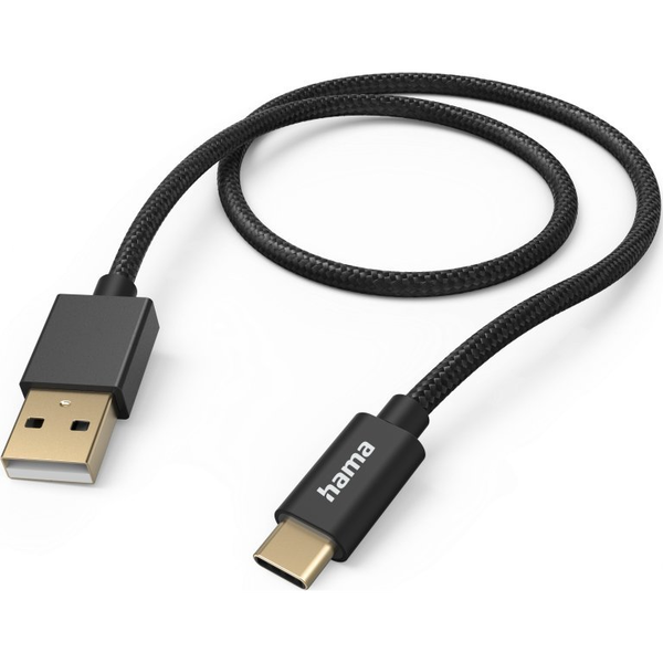Hama Fabric cavo USB USB 2.0 1,5 m USB A USB C Nero