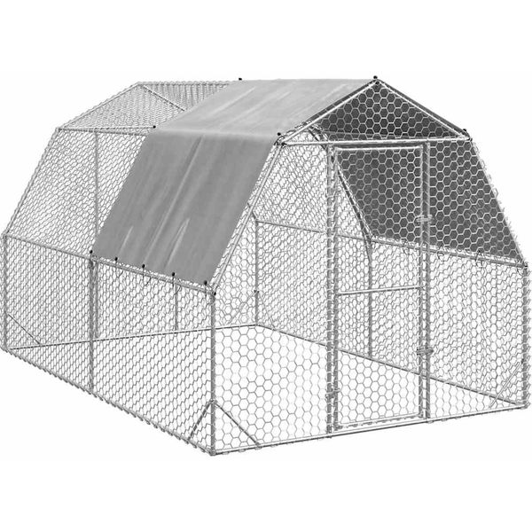 Pui de găină cu acoperiș 2,5x4x2,25 m oțel galvanizat