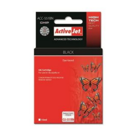 ActiveJet (Canon CLI-551BK) Tintapatron Fekete (EXPACJACA0122)
