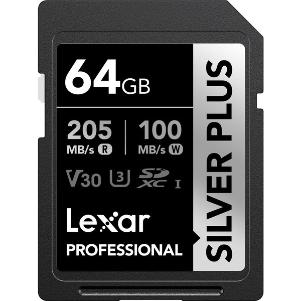 Karta Lexar Professional Silver Plus SDXC 64 GB Class 10 UHS-I/U3 V30 (LSDSIPL064G-BNNNG)