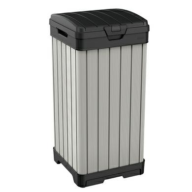 Keter Rockford Fa Hatású Műanyag Kültéri Szemetes - 125 L, Barna