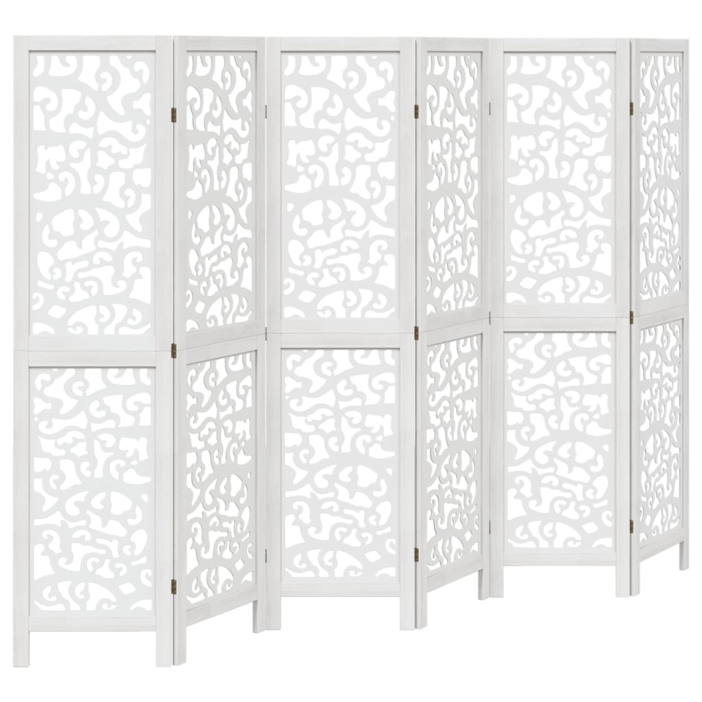 6 paneles fehér tömör császárfa térelválasztó (358745)