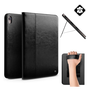 Калъф Qalino, Apple iPad Pro 11 (2018), стоящ, естествена кожа, активен флип, странично отваряне, функция за държач за бюро, каишка за ръка, черен