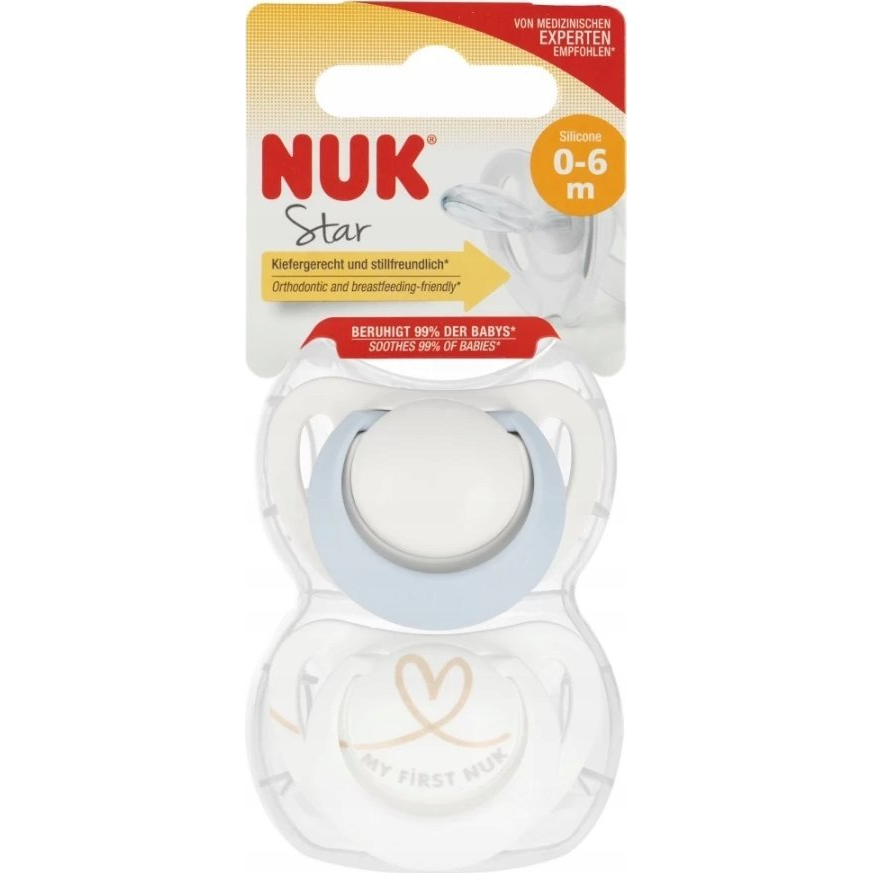 NUK Star szilikon cumi 0-6hó 2 db (fiú) (10175285)