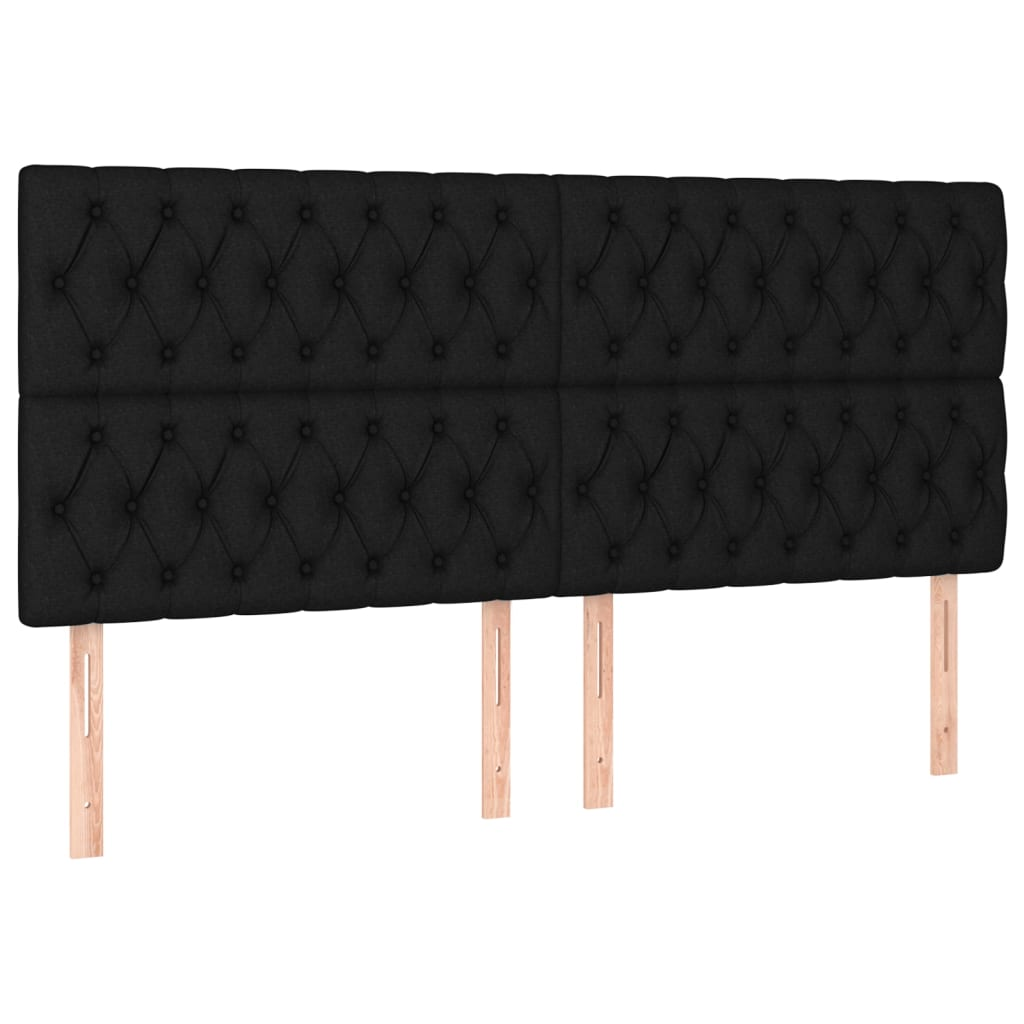 4 db fekete szövet fejtámla 100x7x78/88 cm (3116692)