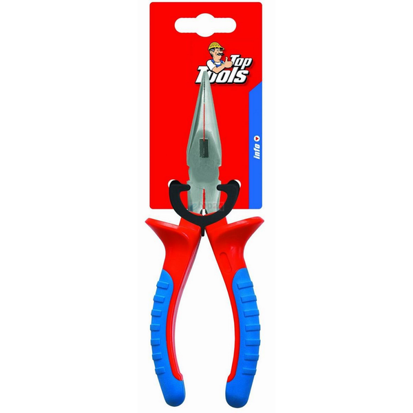 Клещи TOP TOOLS, Плосък връх, Черен/Червен, Дължина 160 мм