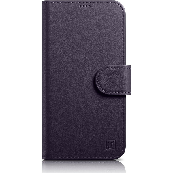 Icarer Wallet Case 2in1 iPhone 14 Pro Flip Bőrborítás Anti-Rfid Sötétlila Wmi14220726-Dp
