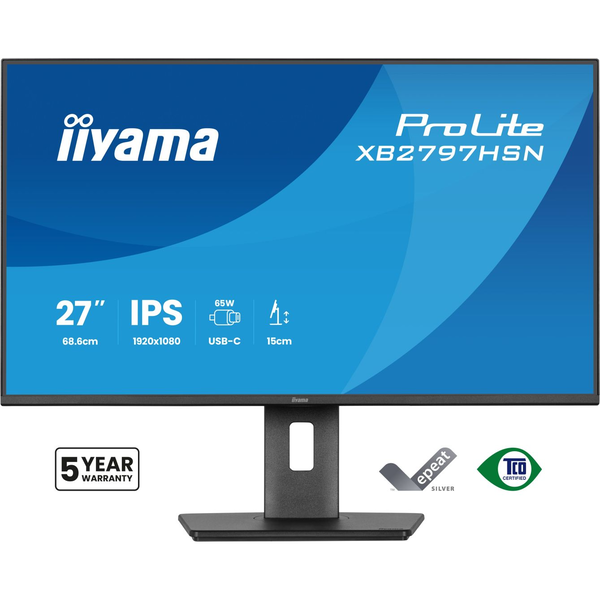 iiyama ProLite XB2797HSN-B1 Monitor PC 68,6 cm (27") 1920 x 1080 Pixel Full HD LCD Nero