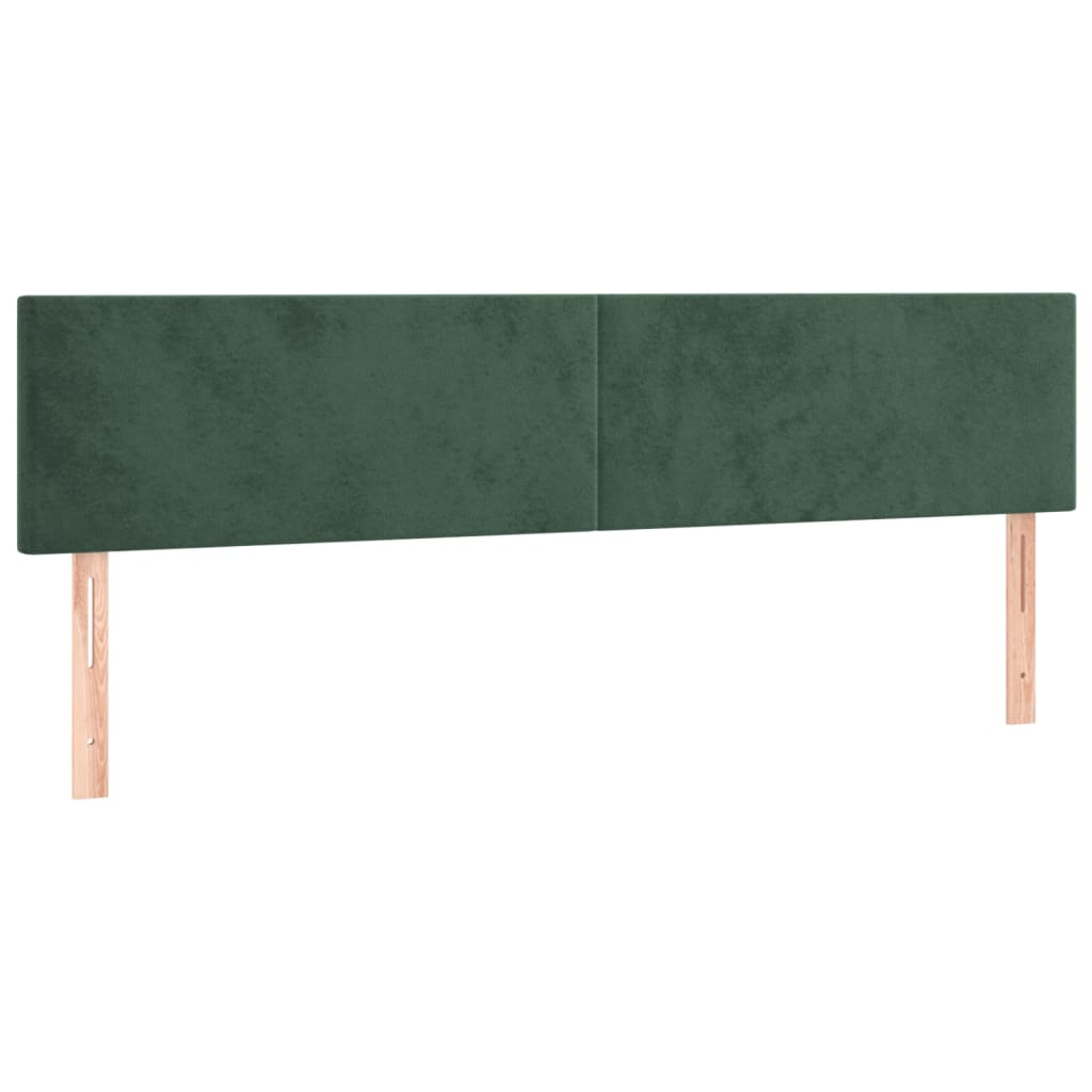 2 db sötétzöld bársony fejtámla 90x5x78/88 cm (345841)