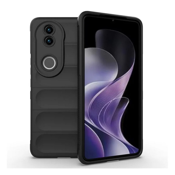 Szilikon telefonvédő (ütésállóság, kameravédő, 3D) FEKETE Vivo V50 "Gigapack csomagolás" (GP-171598)