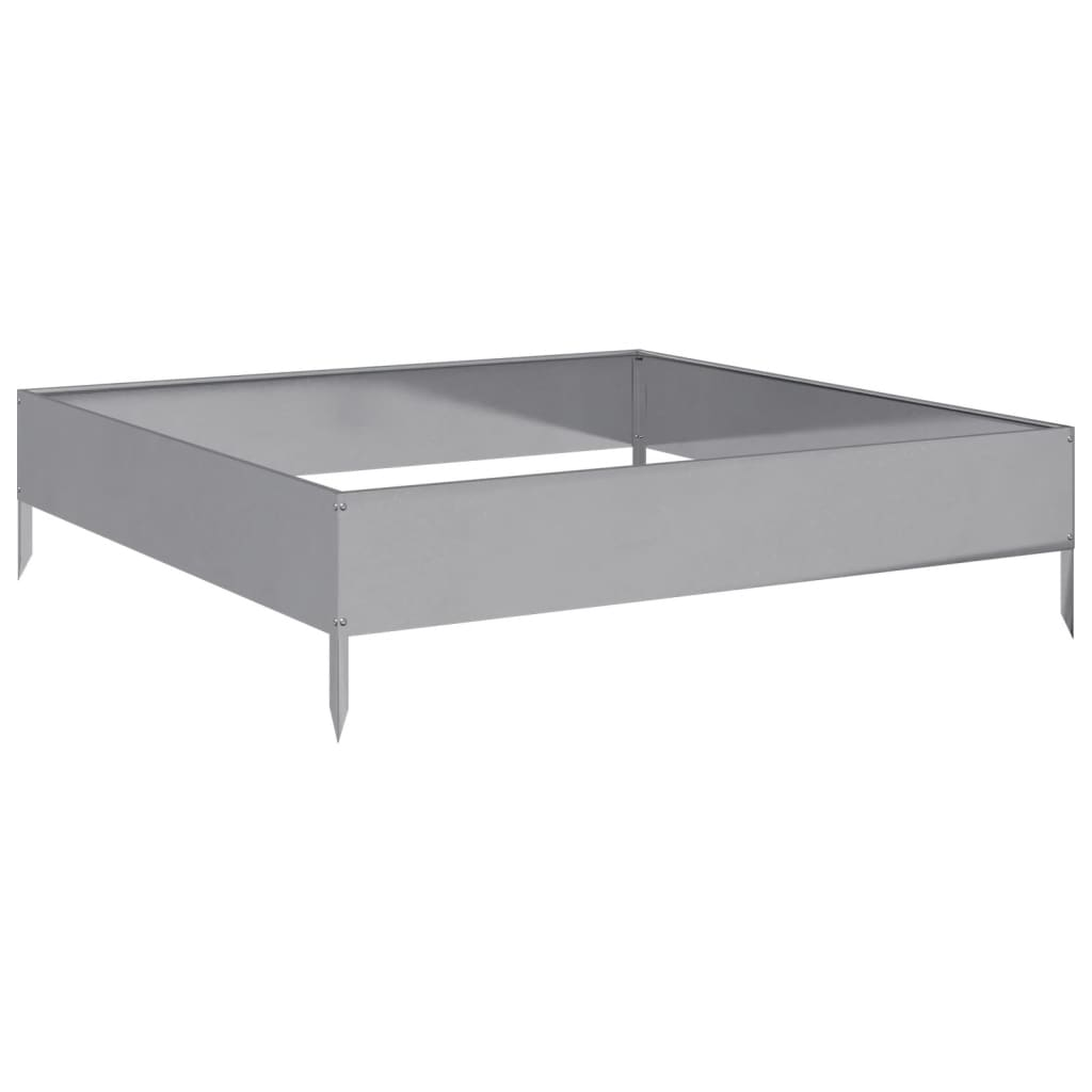 horganyzott acél kerti magaságyás 100 x 100 x 26 cm (851022)