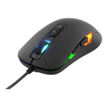 Mouse gaming cu fir DELTACO GAMING DM110, 7 butoane LED, 2000 DPI, cablu USB de 1.65m, negru