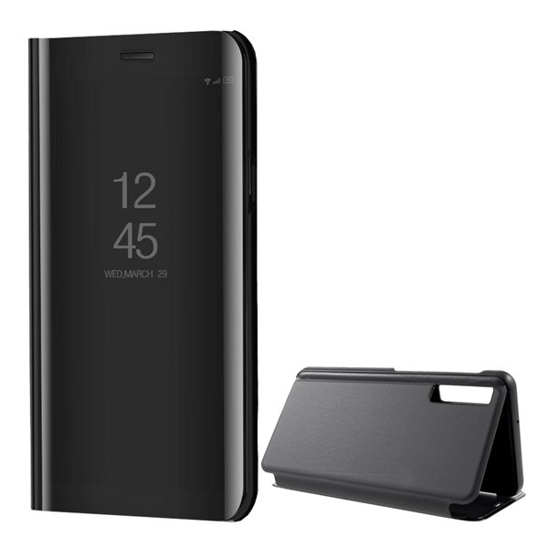 Tok álló (aktív FLIP, oldalra nyíló, asztali tartó funkció, tükrös felület, Mirror View Case) FEKETE [Samsung Galaxy A7 (2018) SM-A750F] (5996457824465)